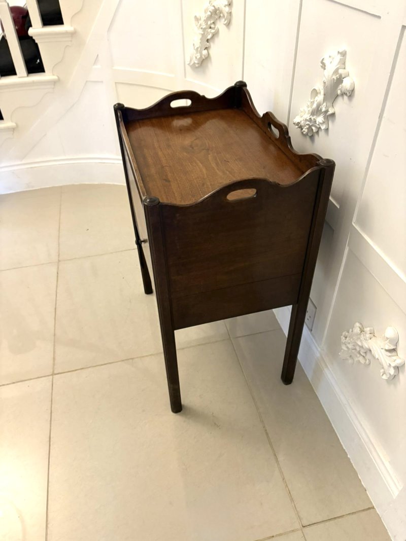 Unusual Antique 18th Century George III Quality Mahogany Bedside Cabinet - Image 7